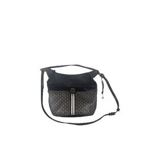 Fossil Monogram Leather Hobo Crossbody Bag with Hardware Key Charm